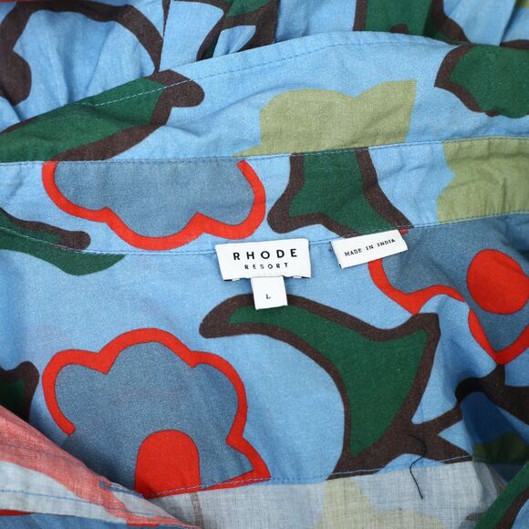 Rhode Resort Tara Jumpsuit Rainbow Floral Printed Collared Cotton L NEW 281977 - Picture 5 of 7